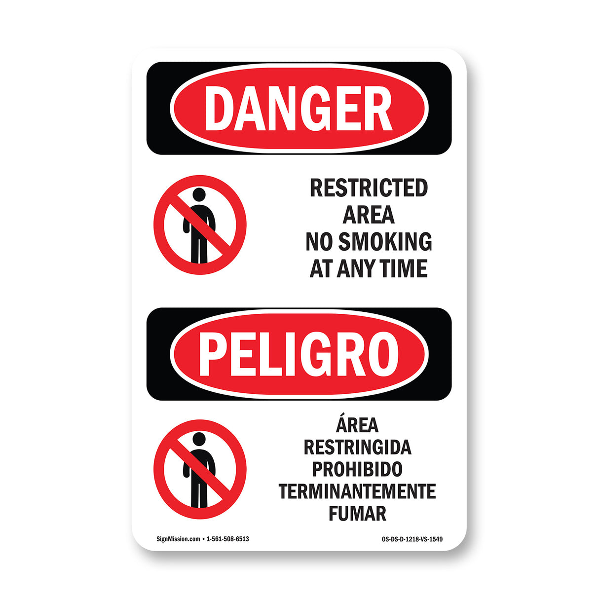 Restricted Area No Smoking At Any Time