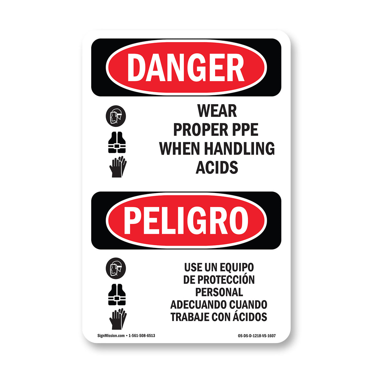 Wear Proper PPE When Handling Acids