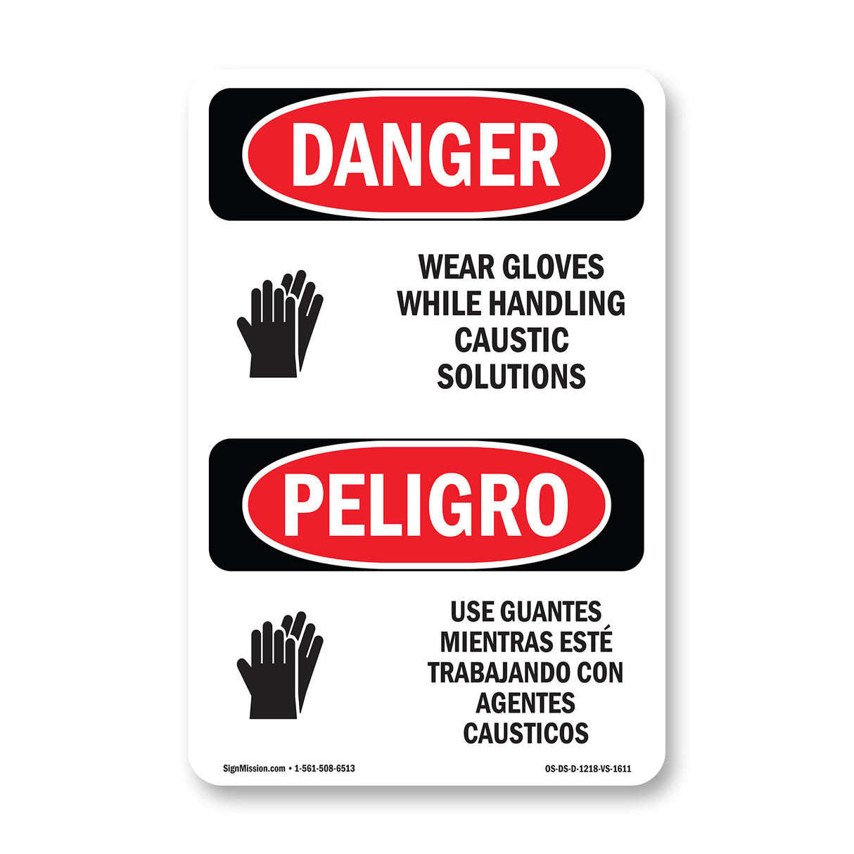 Wear Gloves While Handling Caustic Solutions