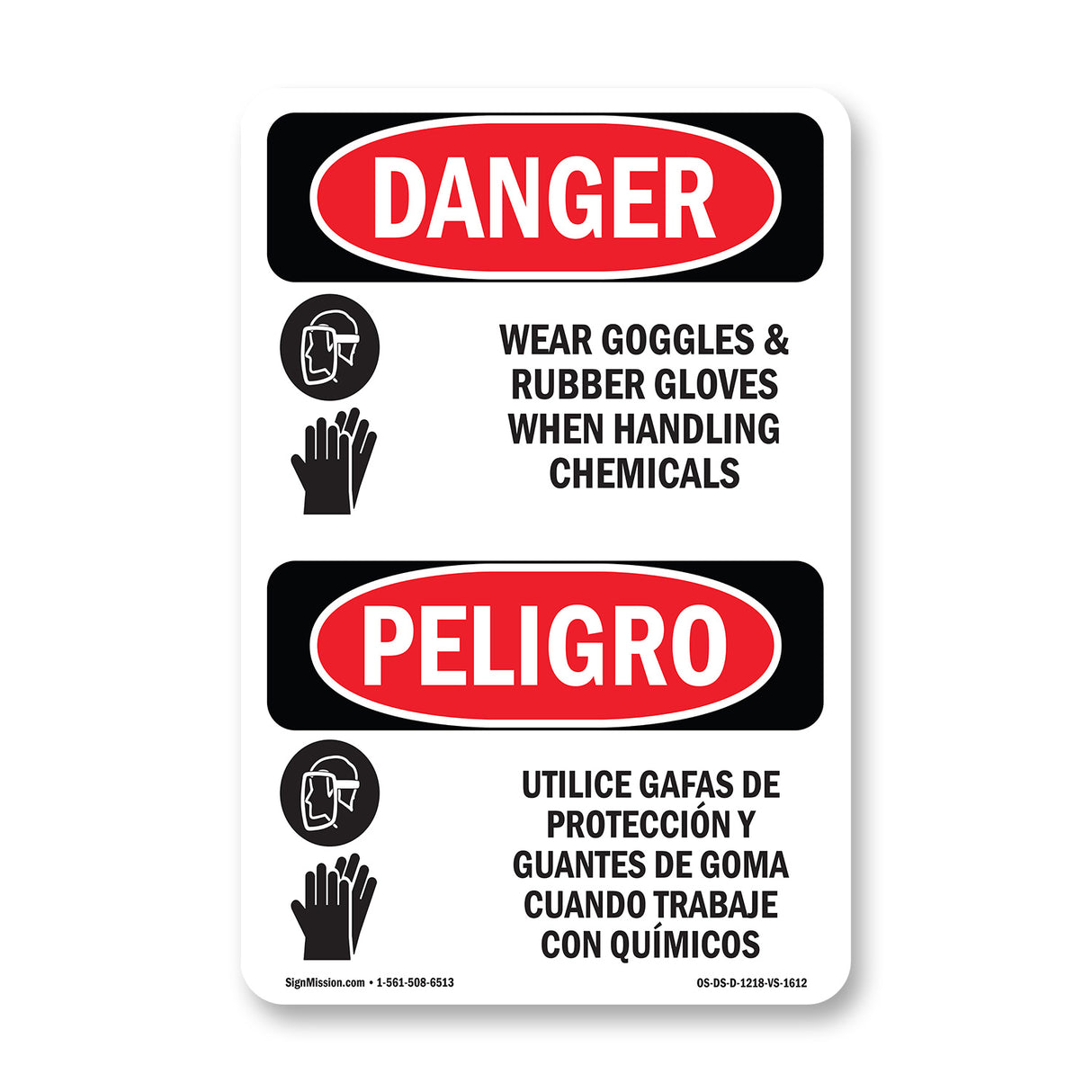 Wear Goggles And Rubber Gloves Chemicals