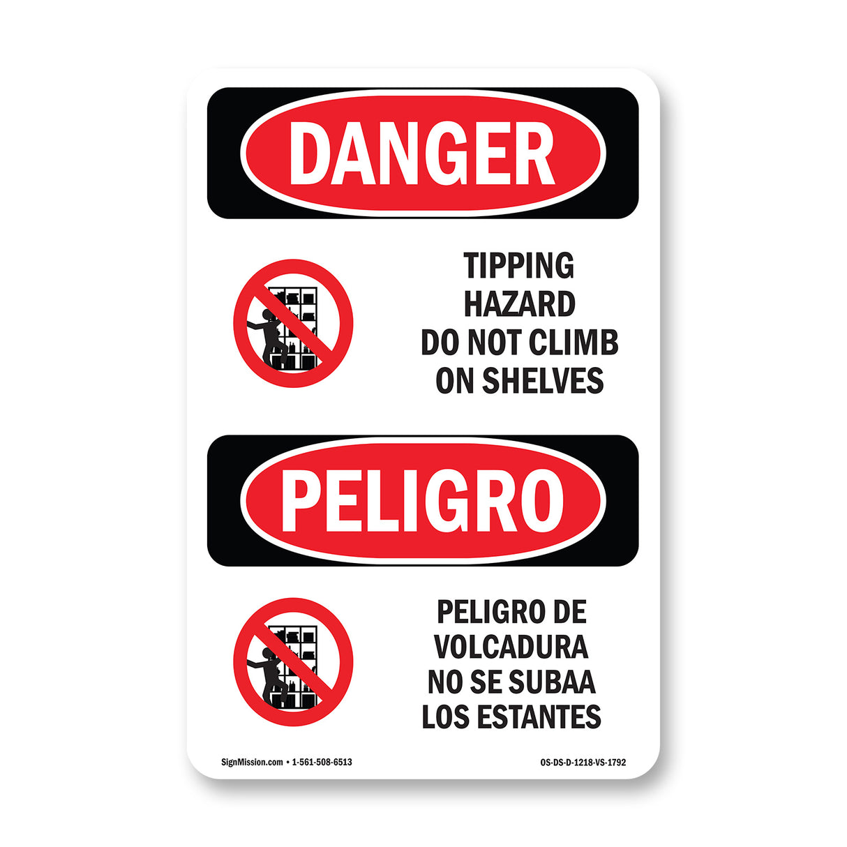 Tipping Hazard Do Not Climb On Shelves