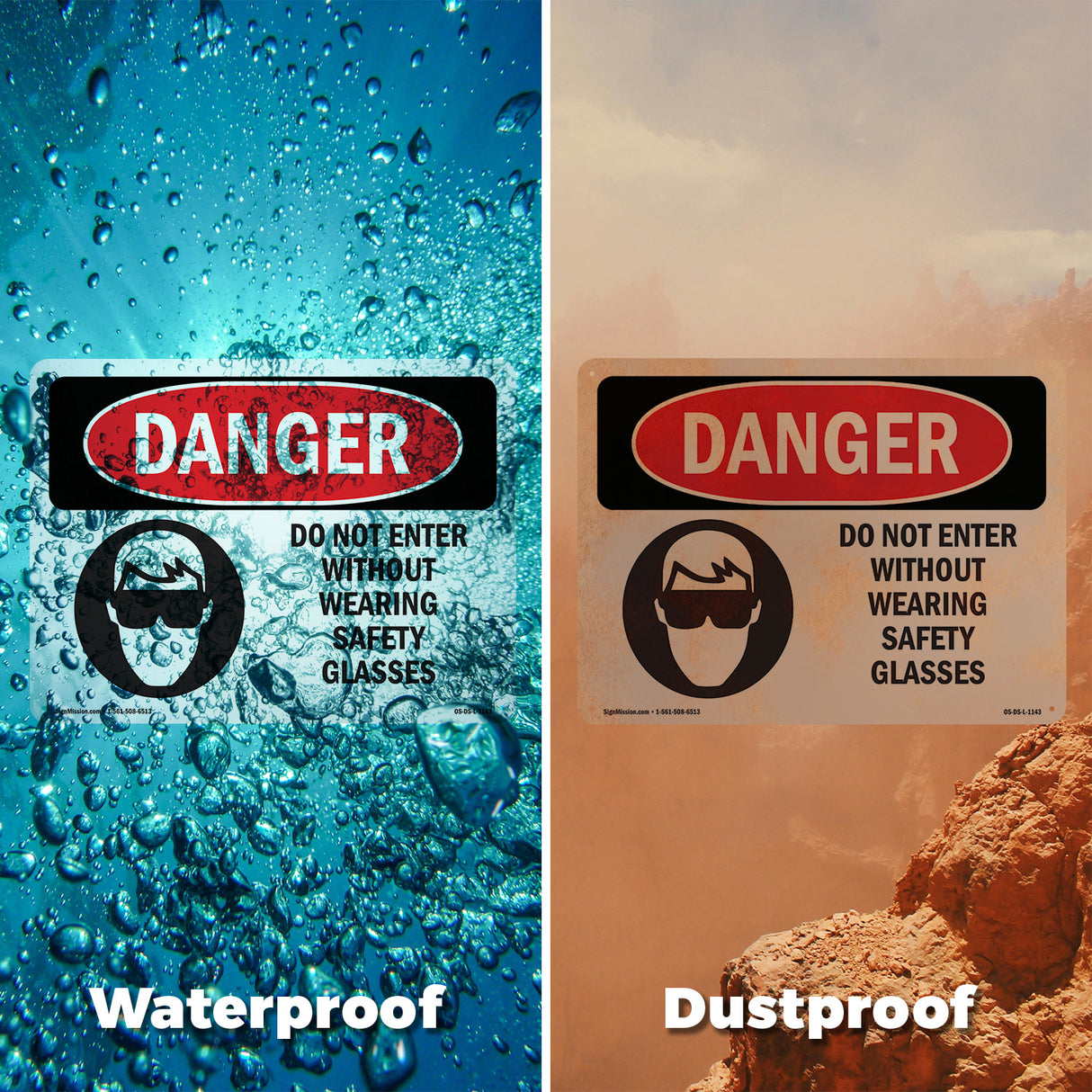 Do Not Enter Without Wearing Safety Glasses