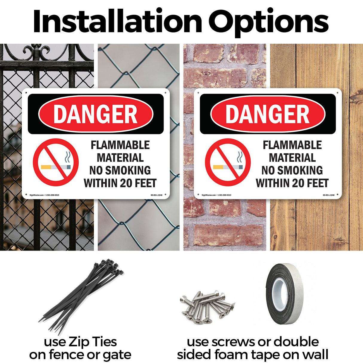 Flammable Material No Smoking Within 20 Feet