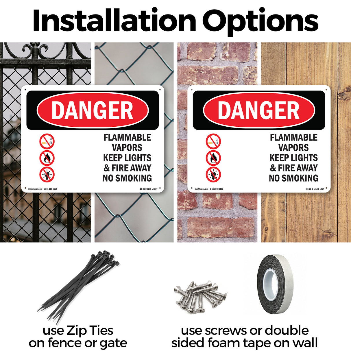 Flammable Vapors Keep Fire Away No Smoking