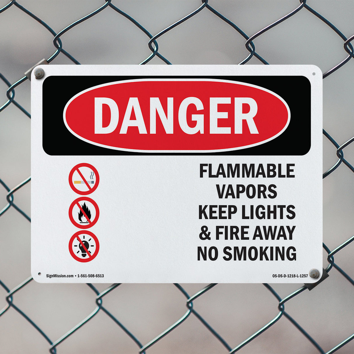 Flammable Vapors Keep Fire Away No Smoking