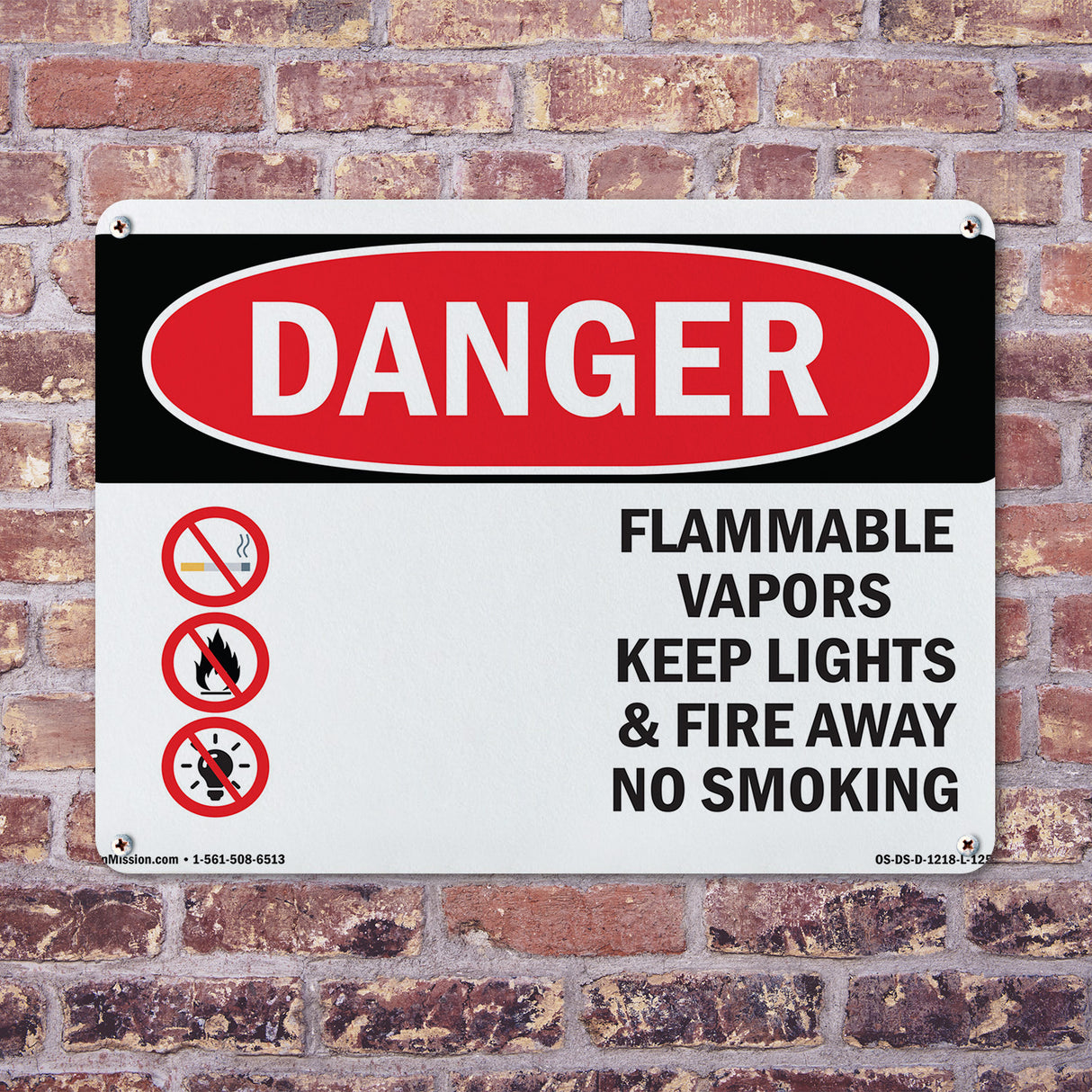 Flammable Vapors Keep Fire Away No Smoking