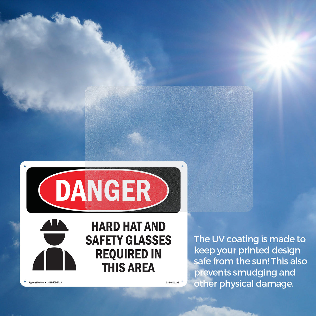 Hard Hat Safety Glasses Required In Area