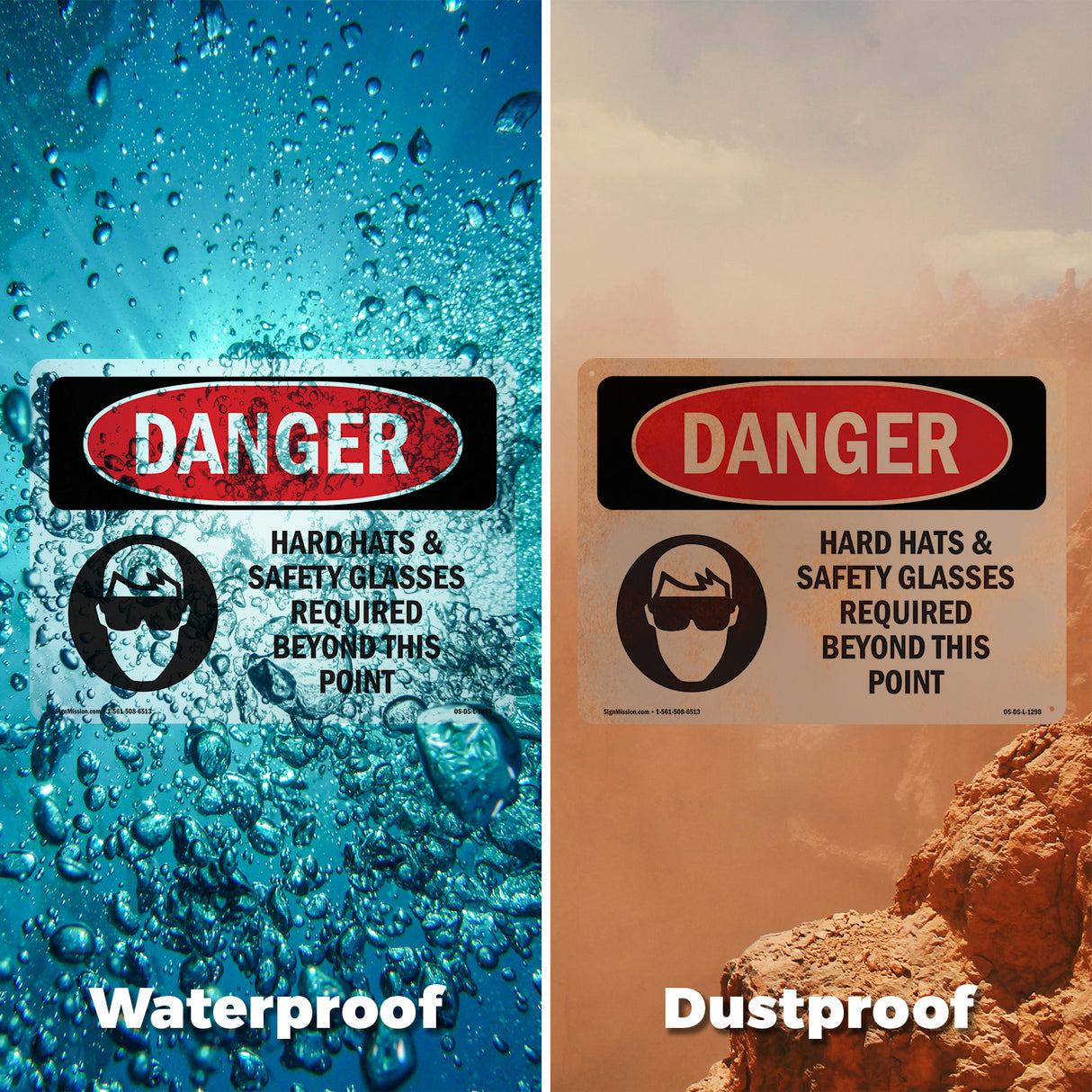 Hard Hats Safety Glasses Required Beyond