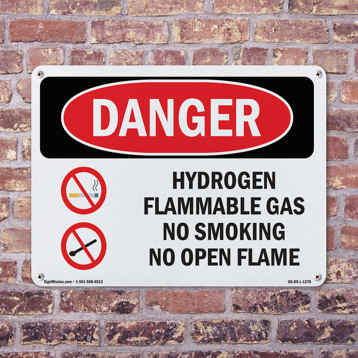 Hydrogen Flammable Gas No Smoking Open Flame