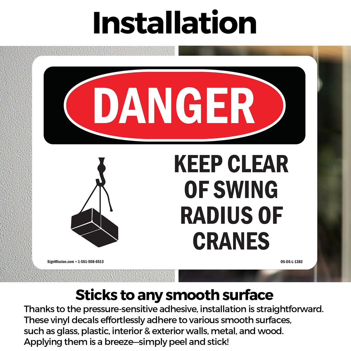 Keep Clear Of Swing Radius Of Cranes