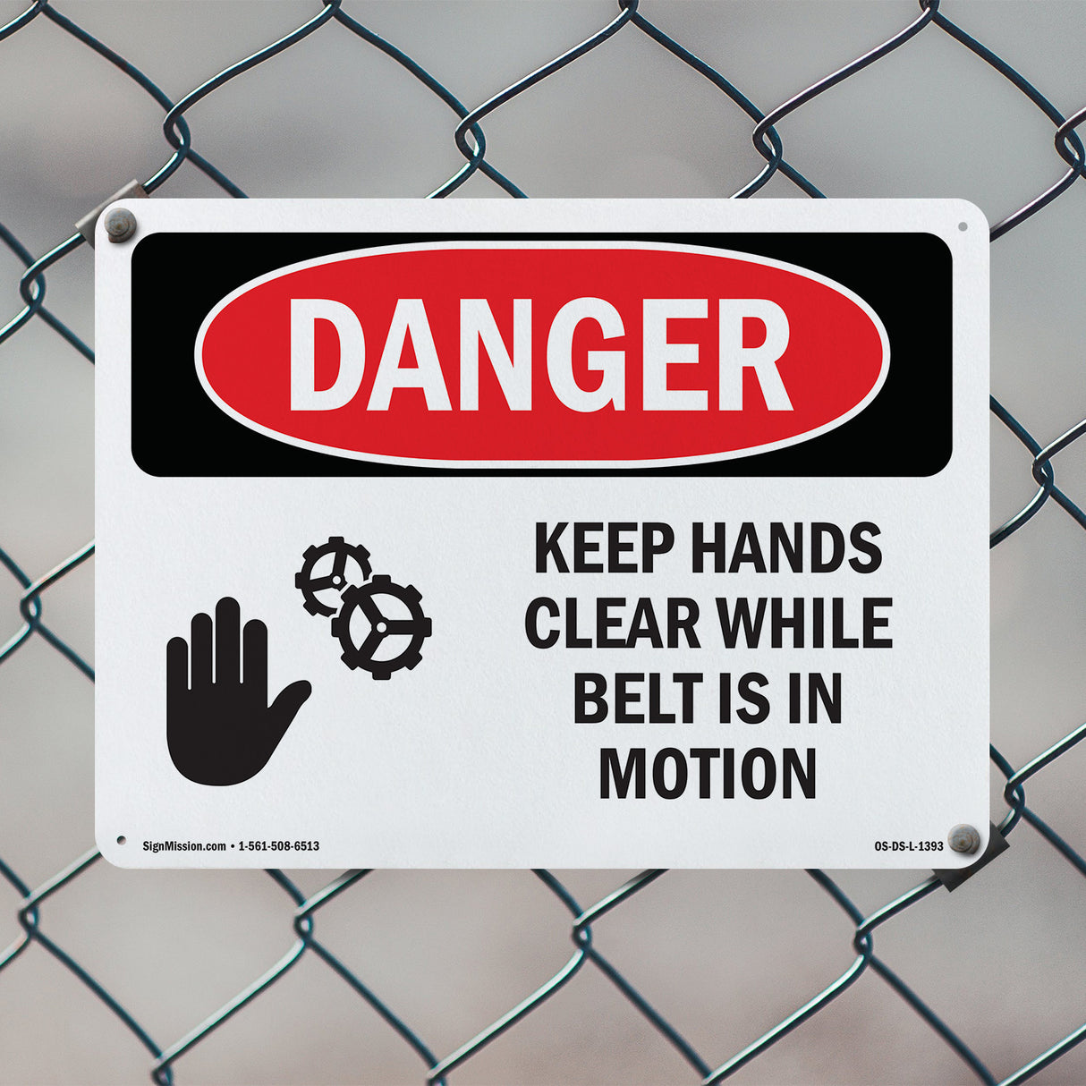 Keep Hands Clear While Belt Is In Motion