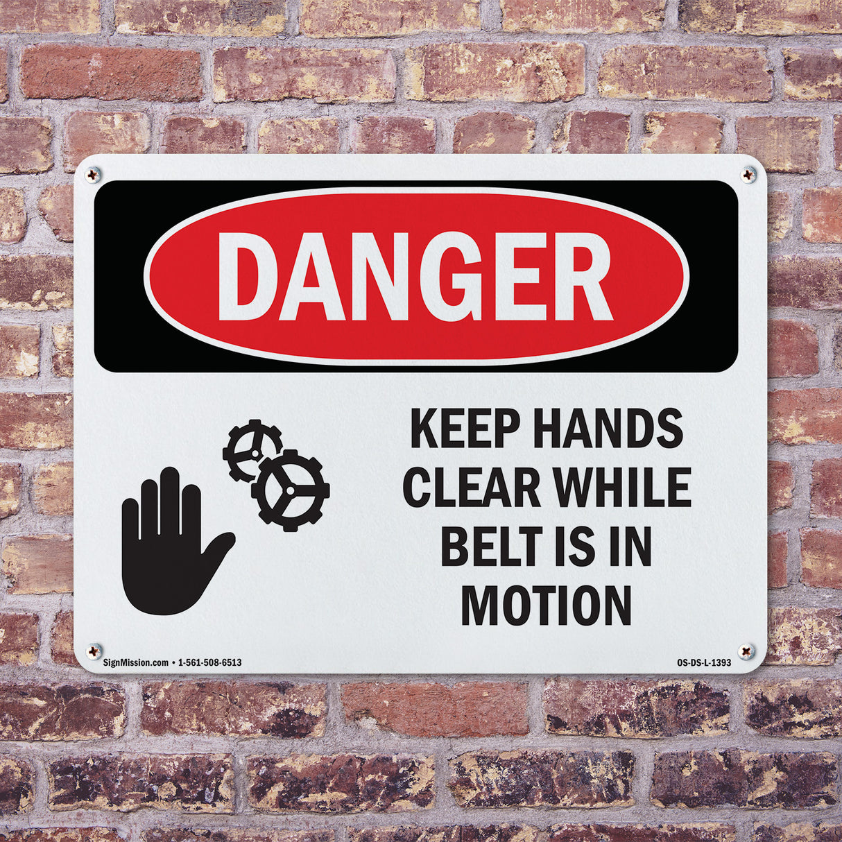 Keep Hands Clear While Belt Is In Motion