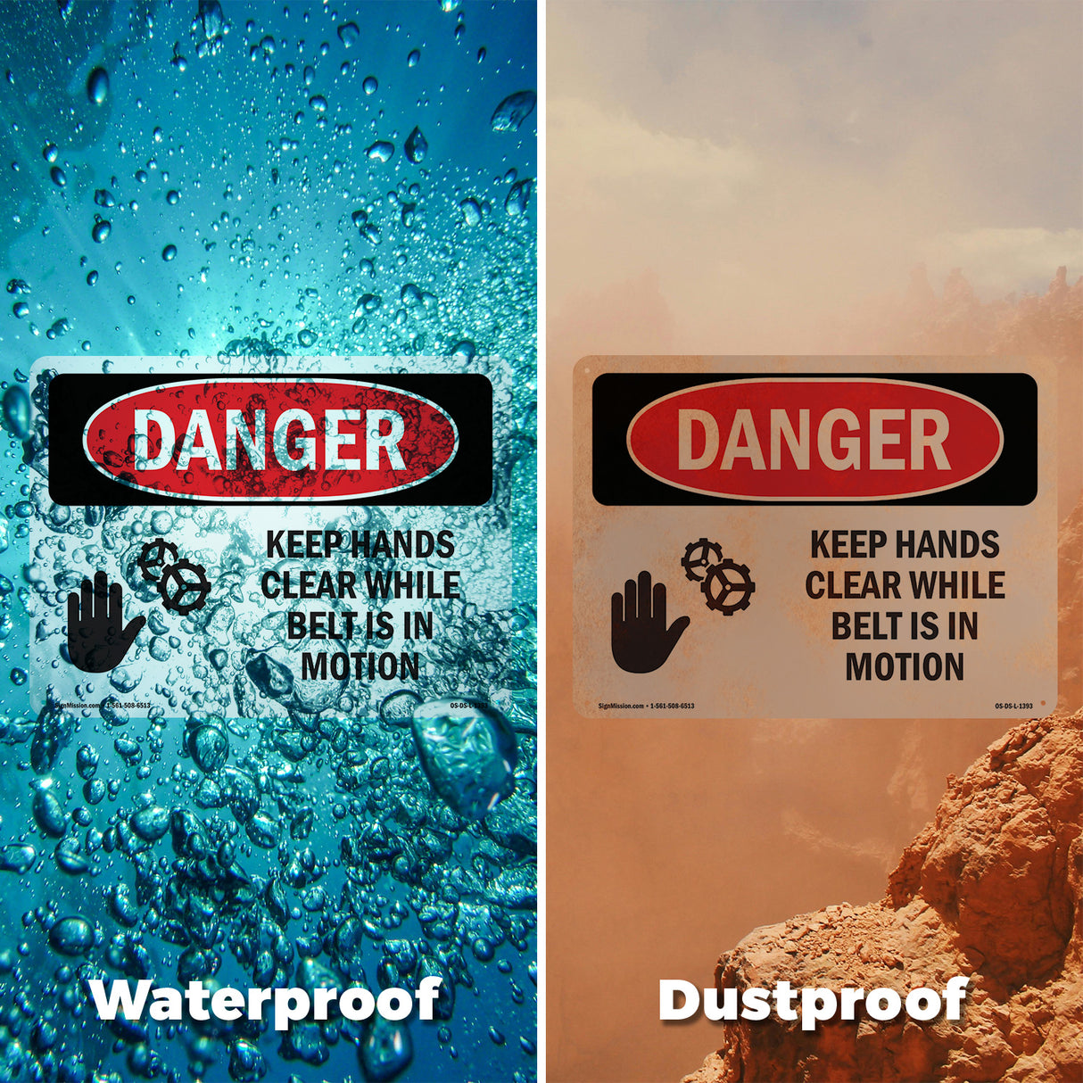 Keep Hands Clear While Belt Is In Motion