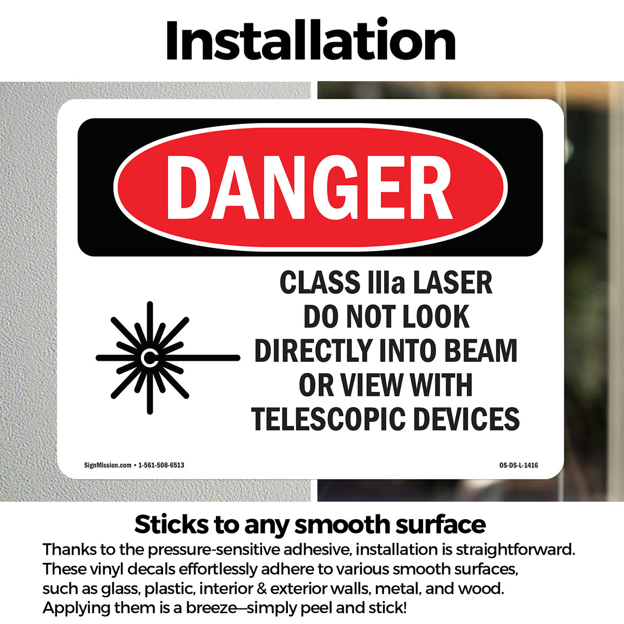 Class IIIa Laser Do Not Look Into Beam