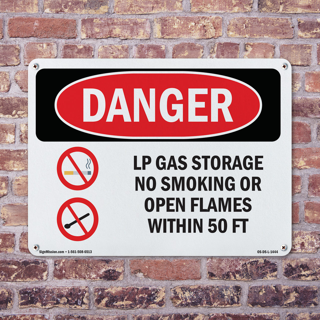 LP Gas Storage No Smoking Open Flames 50 Ft