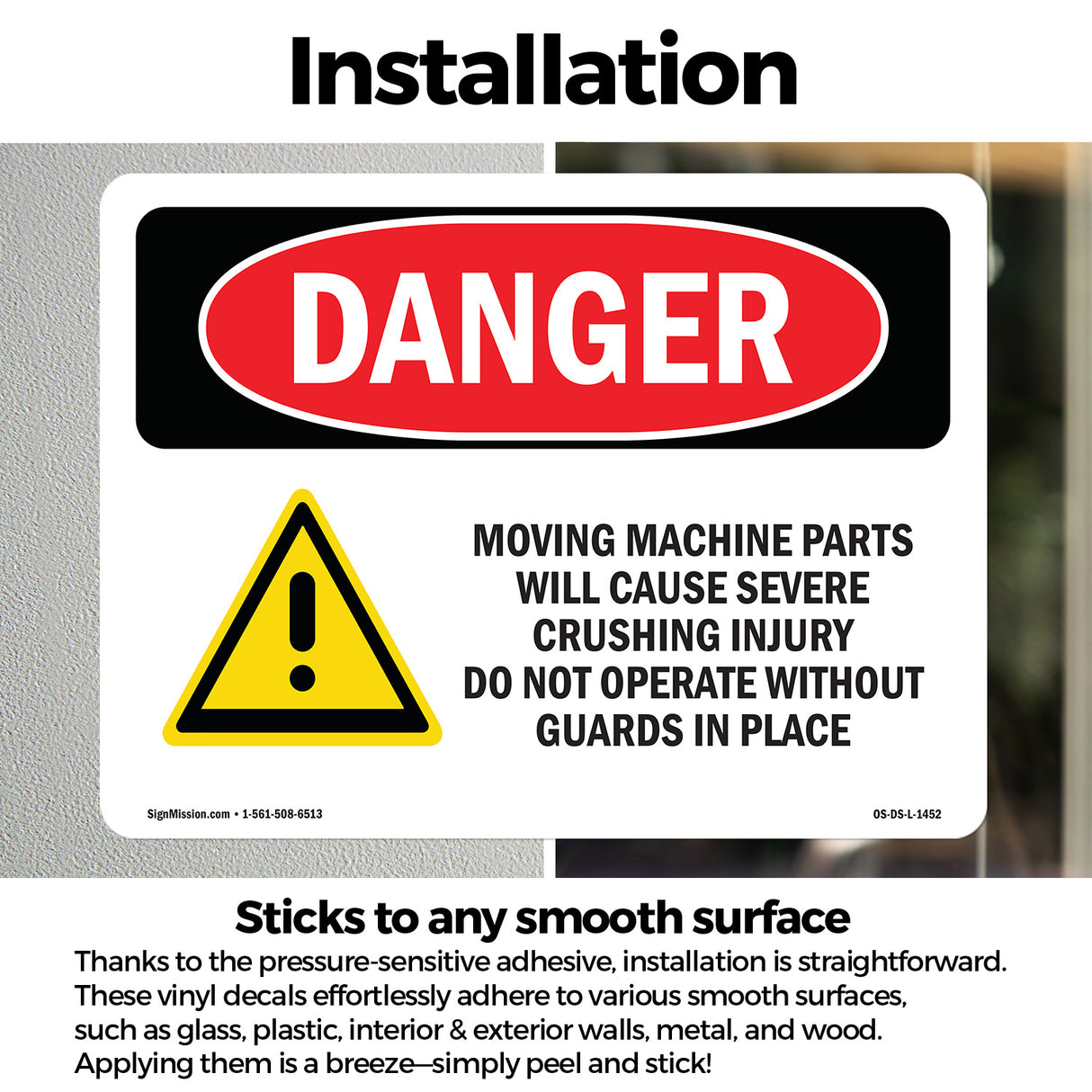 Moving Machine Parts Will Cause Crushing