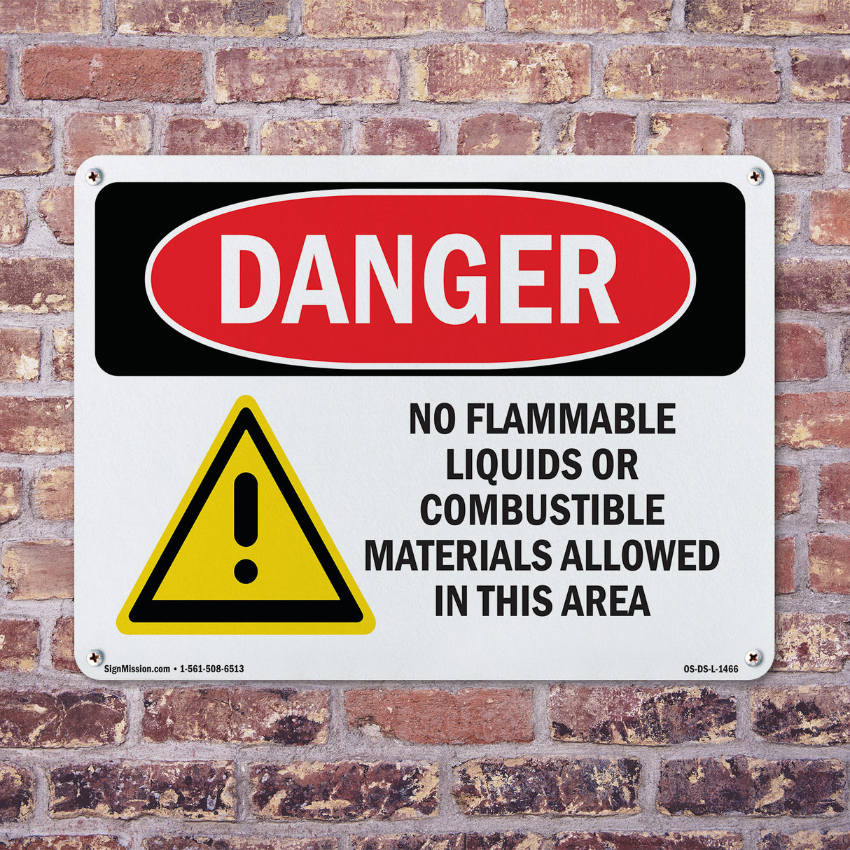 No Flammable Liquids Combustible Materials
