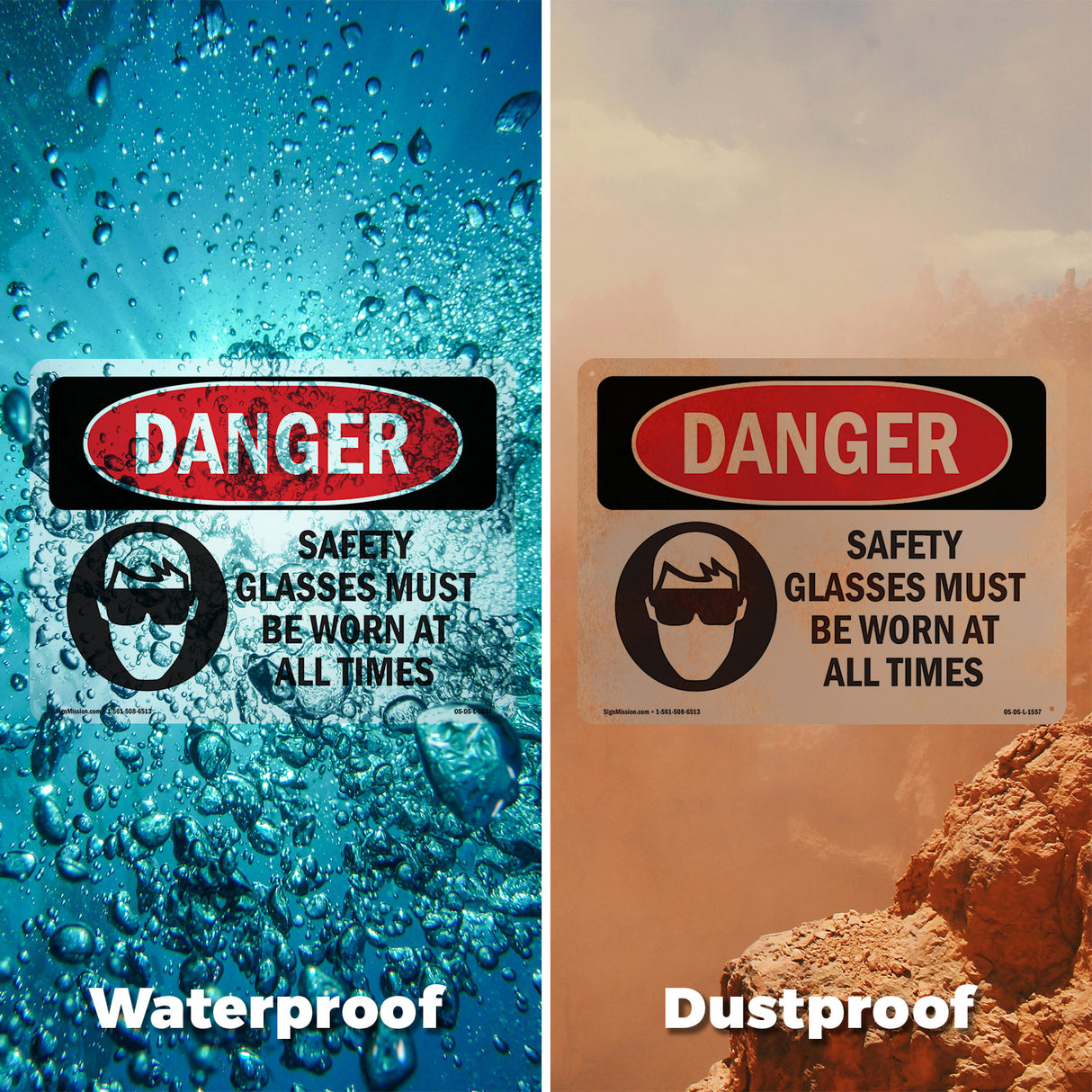 Safety Glasses Must Be Worn At All Times