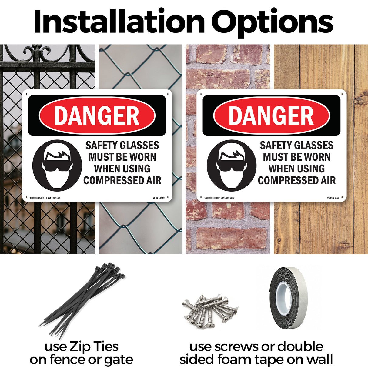 Safety Glasses Must Be Worn Compressed Air