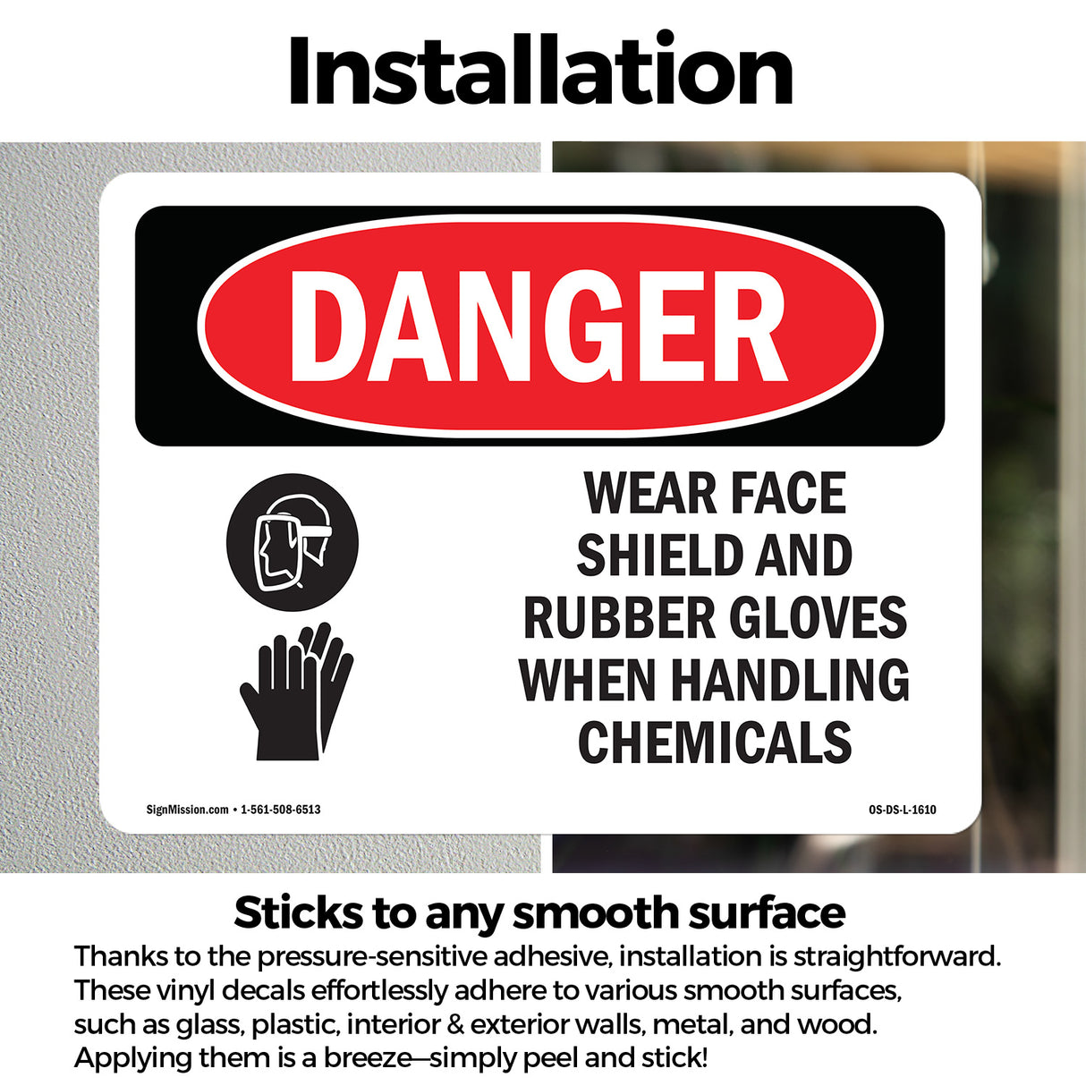 Wear Face Shield And Rubber Gloves Chemicals