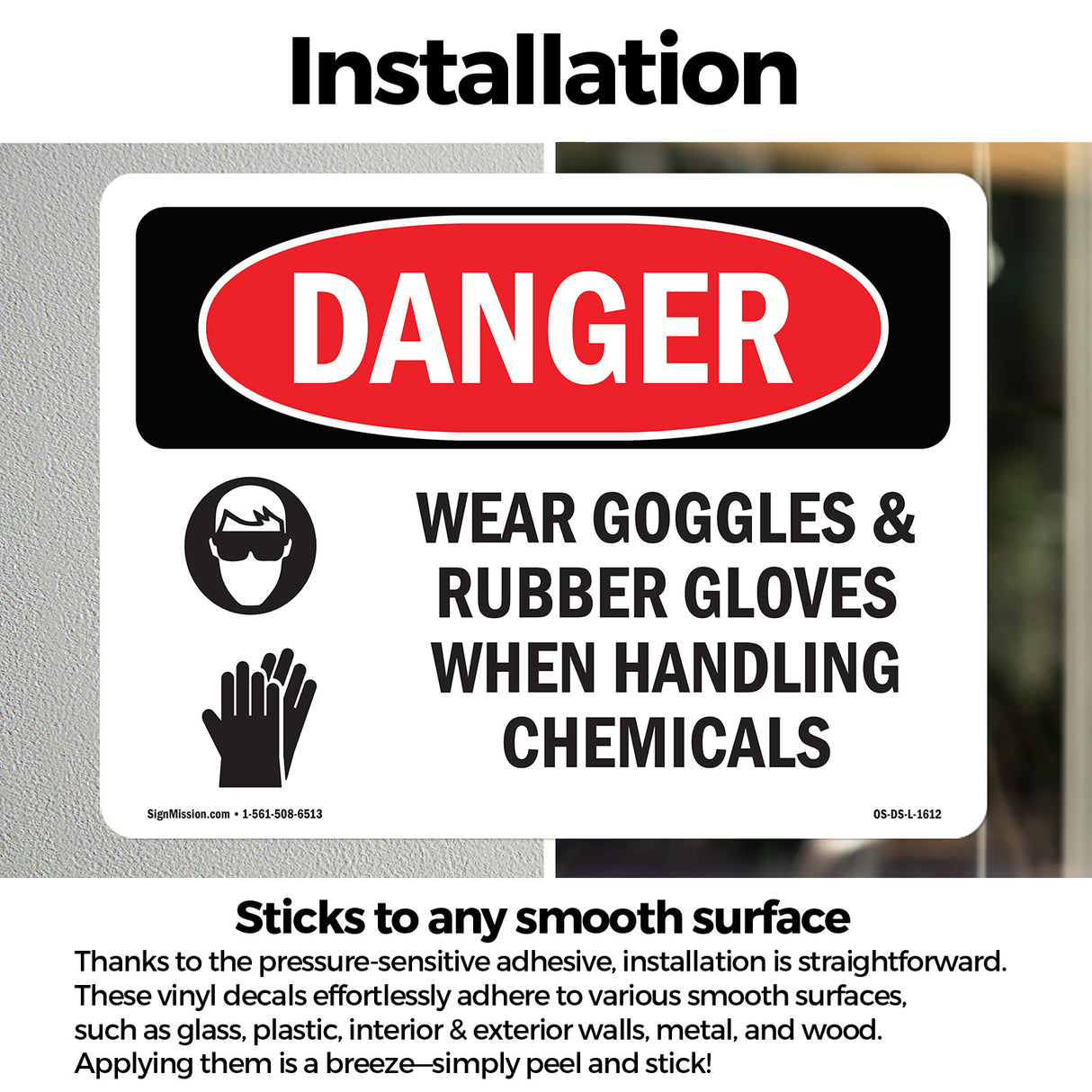 Wear Goggles And Rubber Gloves Chemicals