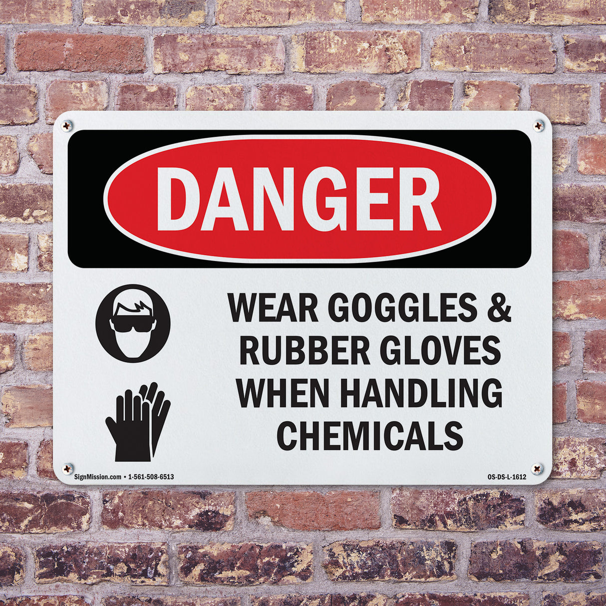 Wear Goggles And Rubber Gloves Chemicals