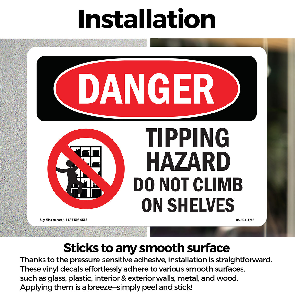 Tipping Hazard Do Not Climb On Shelves