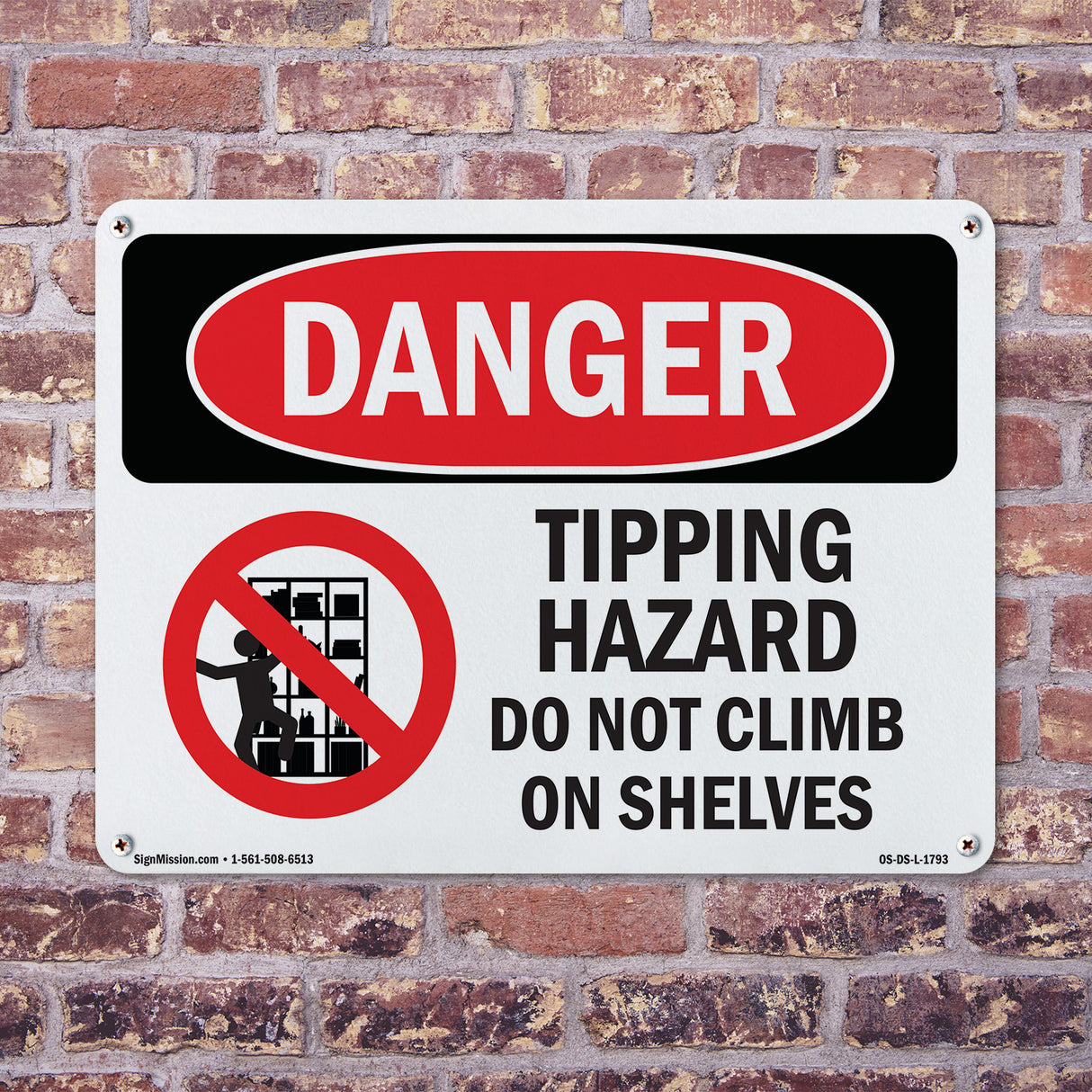 Tipping Hazard Do Not Climb On Shelves