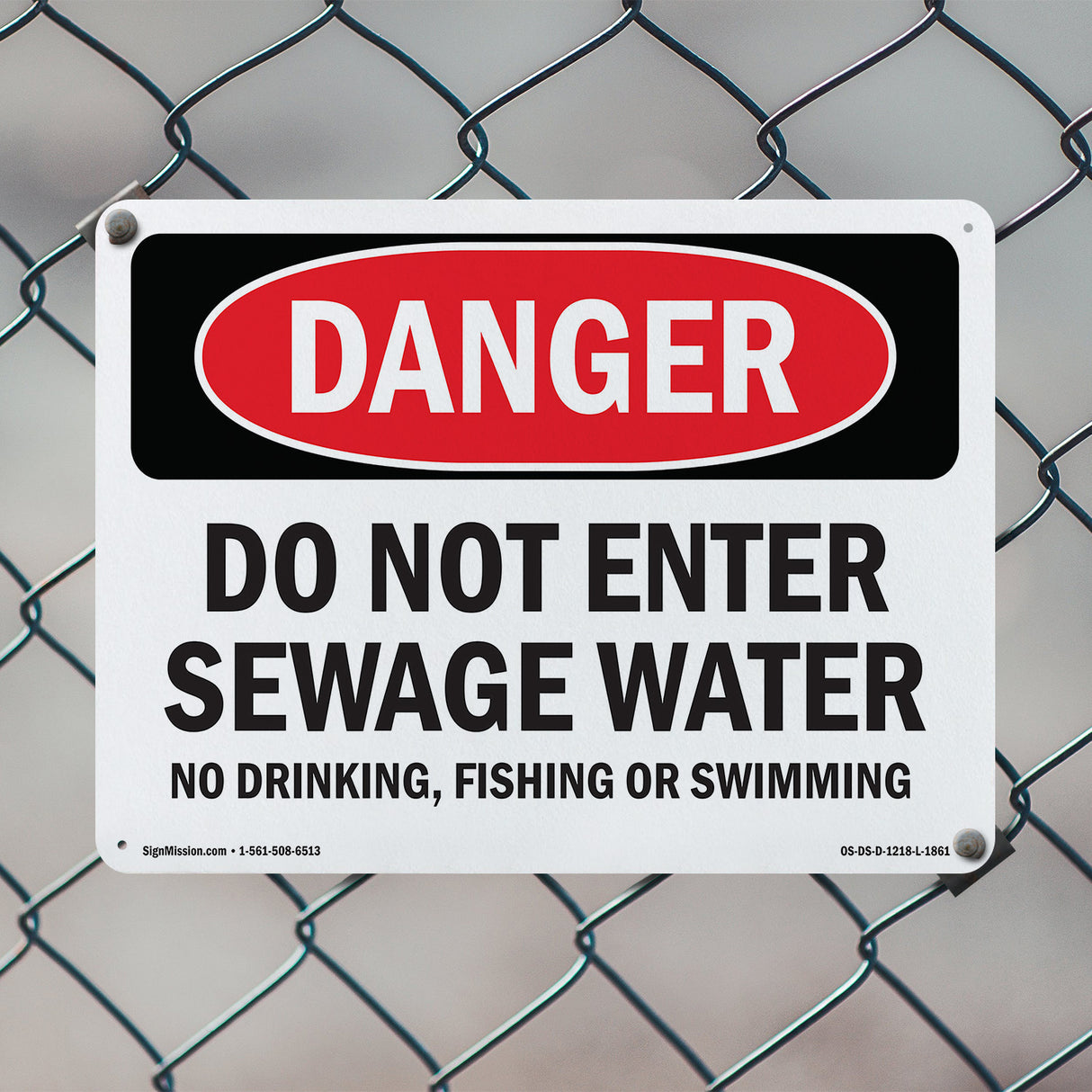 Portrait Do Not Enter Sewage Water