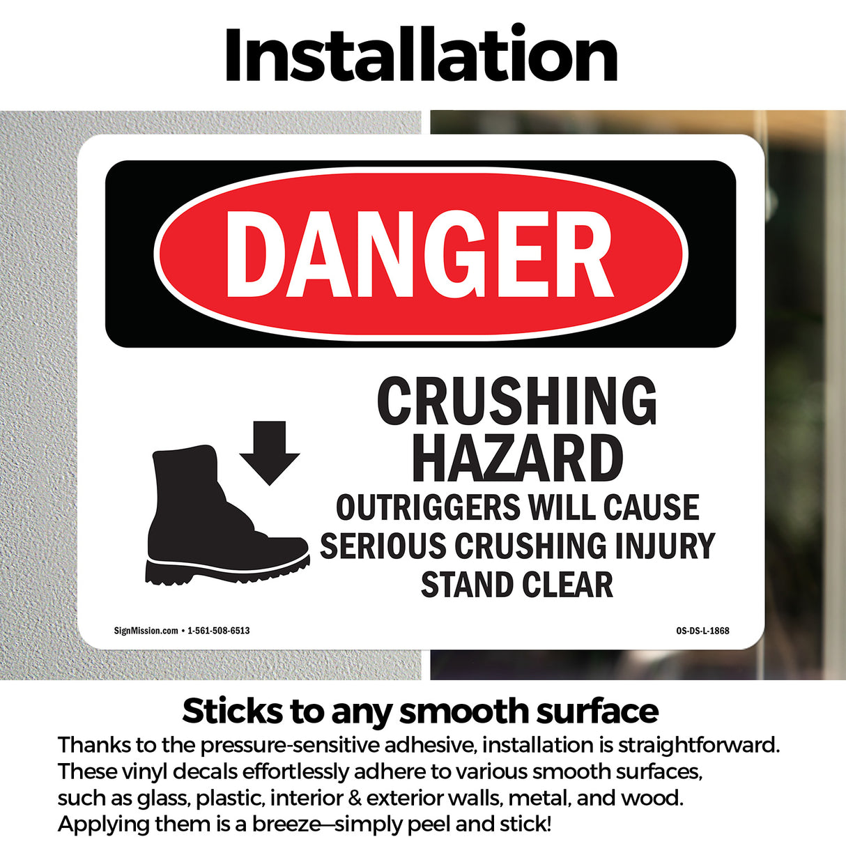 Crushing Hazard Outriggers Stand Clear