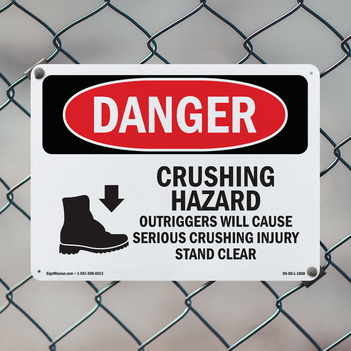 Crushing Hazard Outriggers Stand Clear