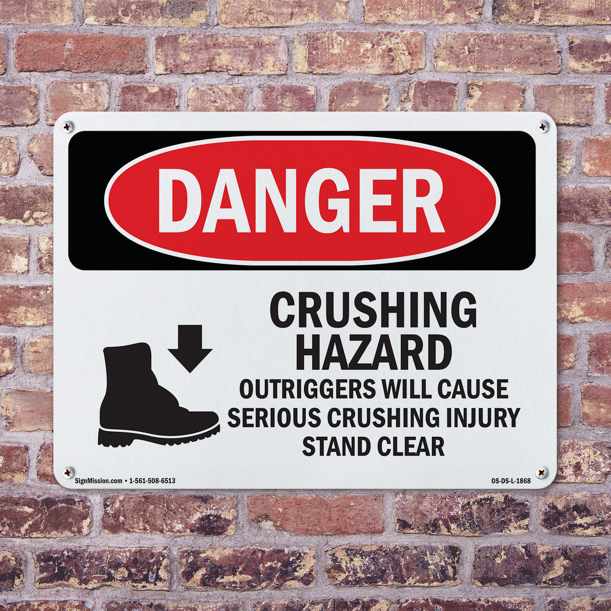 Crushing Hazard Outriggers Stand Clear