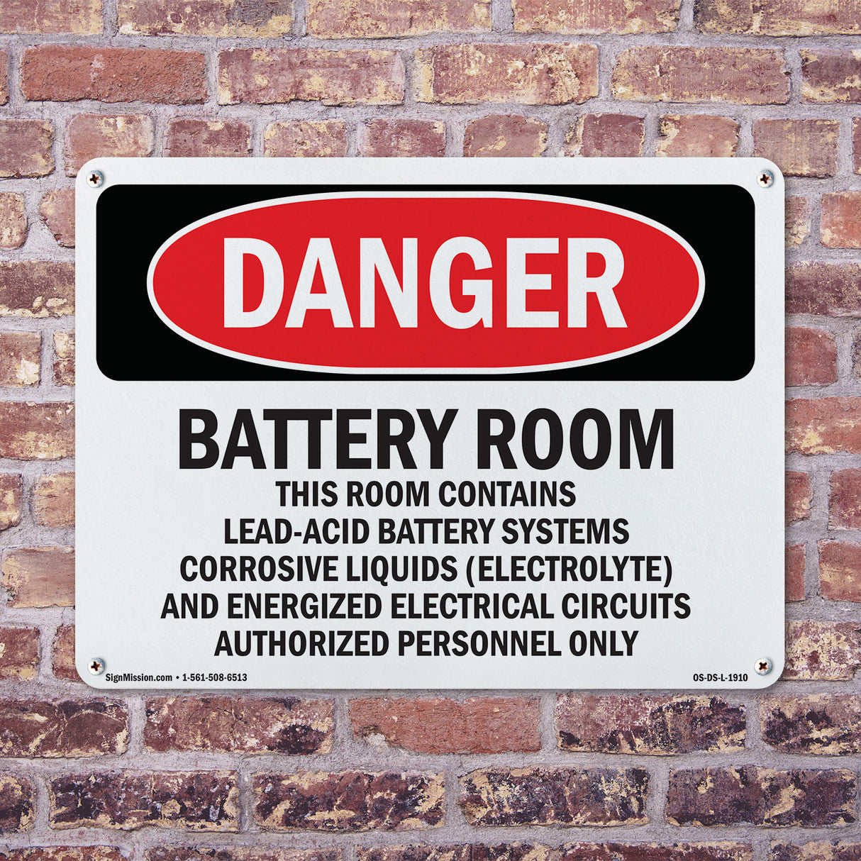 Battery Room Contains Lead-Acid