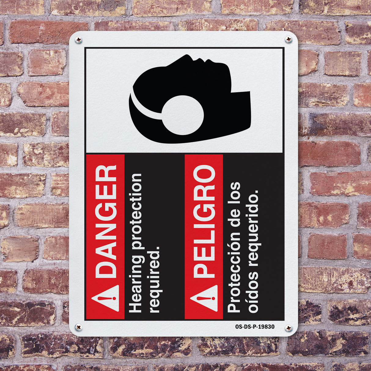 Danger Hearing Protection Required (Bilingual Spanish)