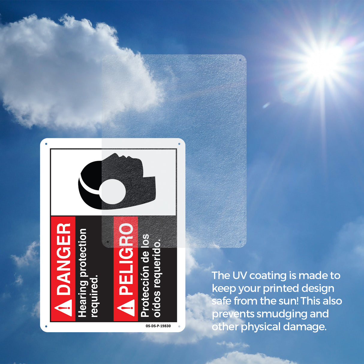 Danger Hearing Protection Required (Bilingual Spanish)