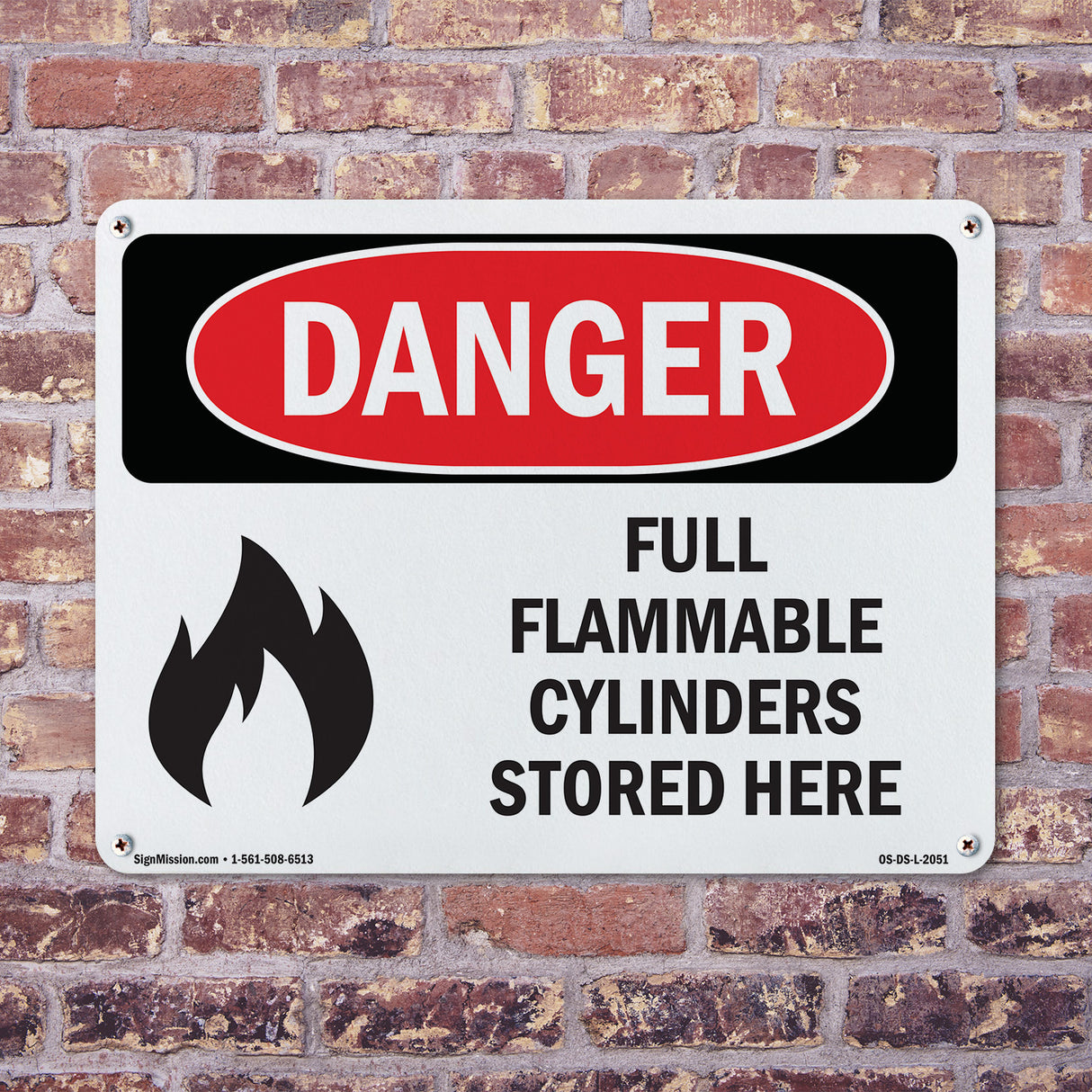 Full Flammable Cylinders Stored Here