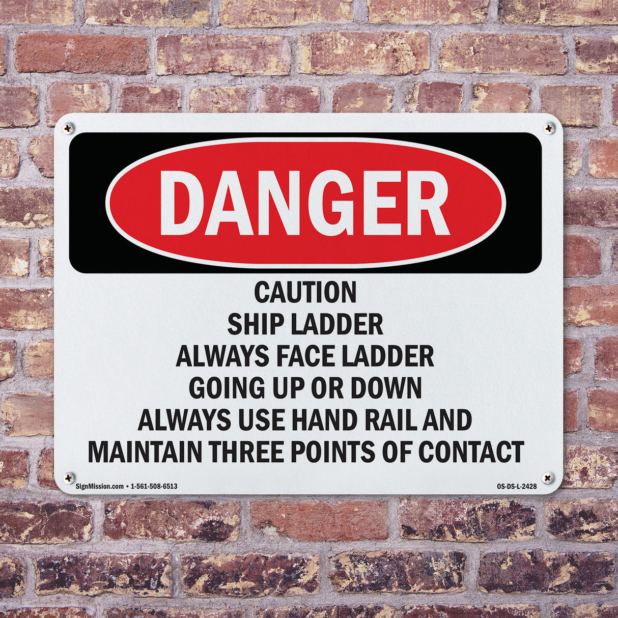 Caution Ship Ladder Always Face Ladder Going