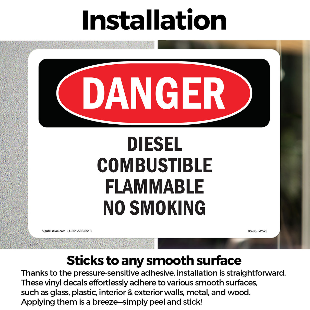 Diesel Combustible Flammable No Smoking