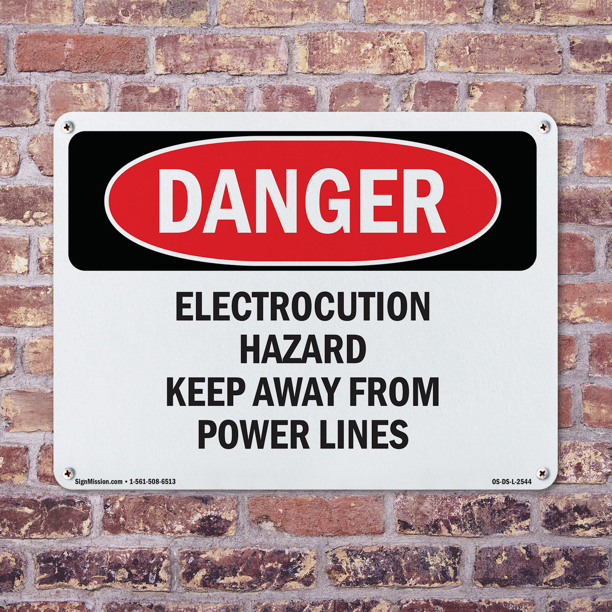 Electrocution Hazard Keep Away From Power Lines
