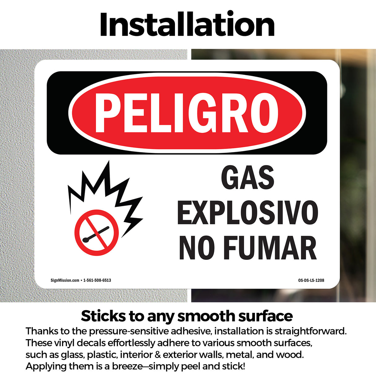 Explosive Gas No Smoking Spanish