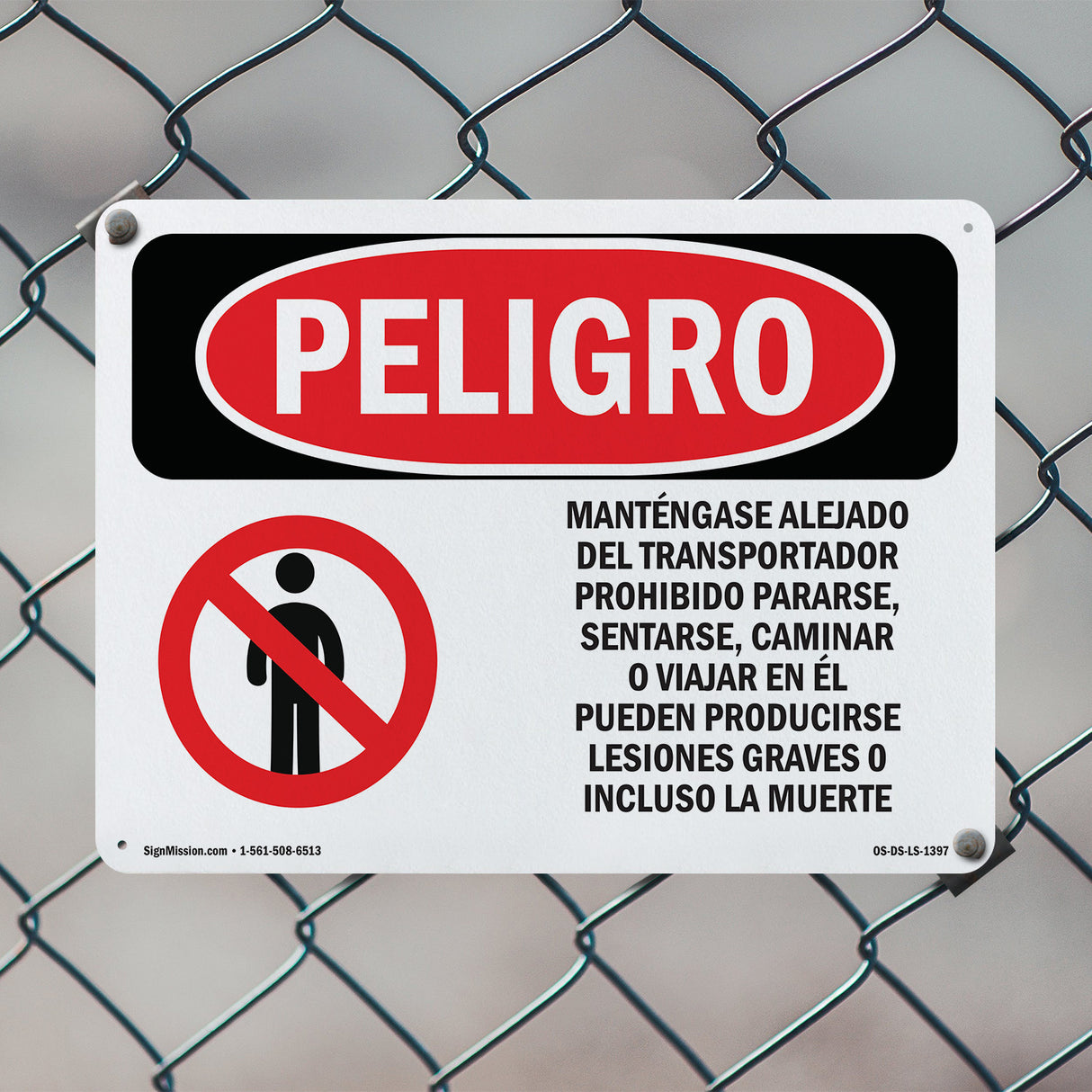 Stay Off Conveyor No Standing Spanish