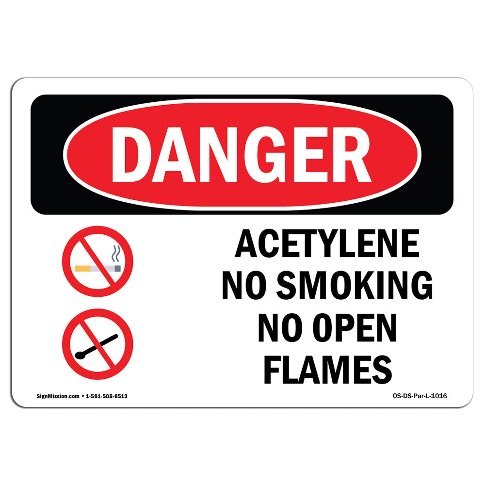 Acetylene No Smoking No Open Flames