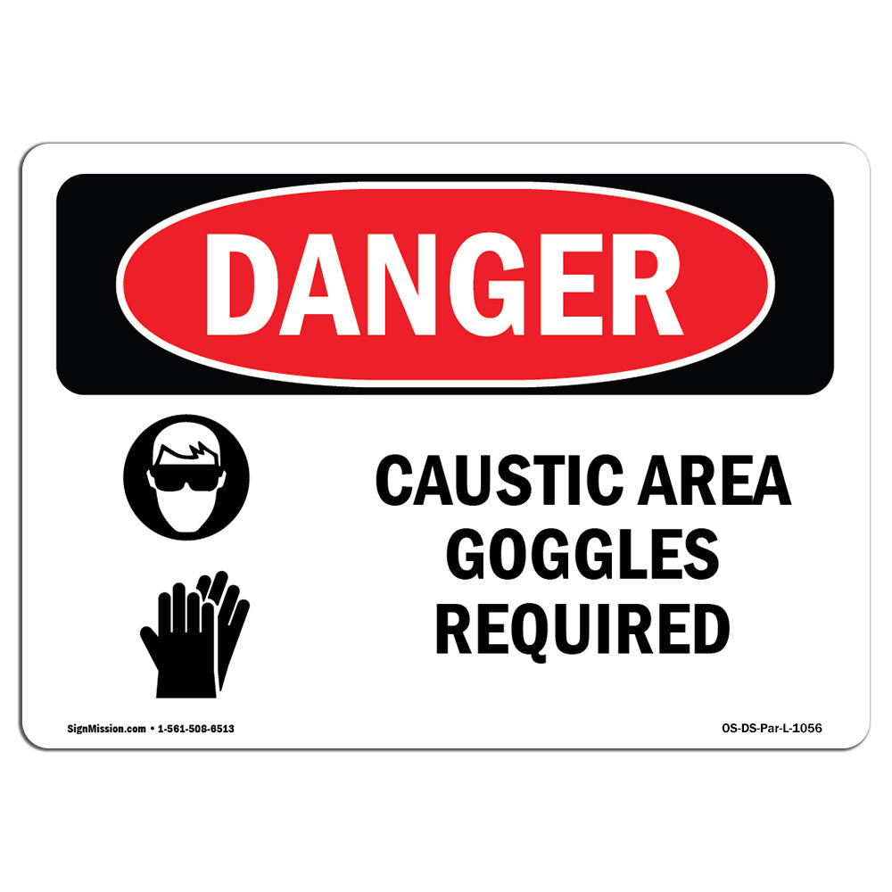 Caustic Area Goggles Required
