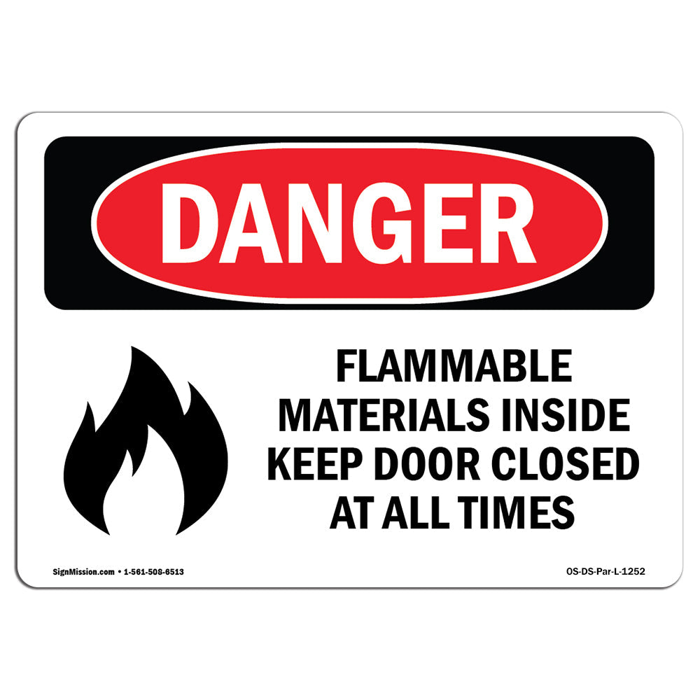 Flammable Materials Door Closed All Times