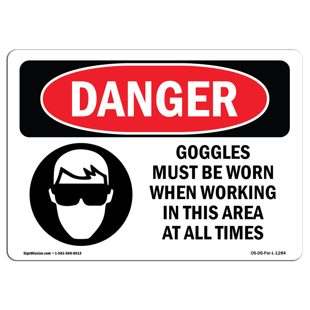 Goggles Worn When Working In This Area