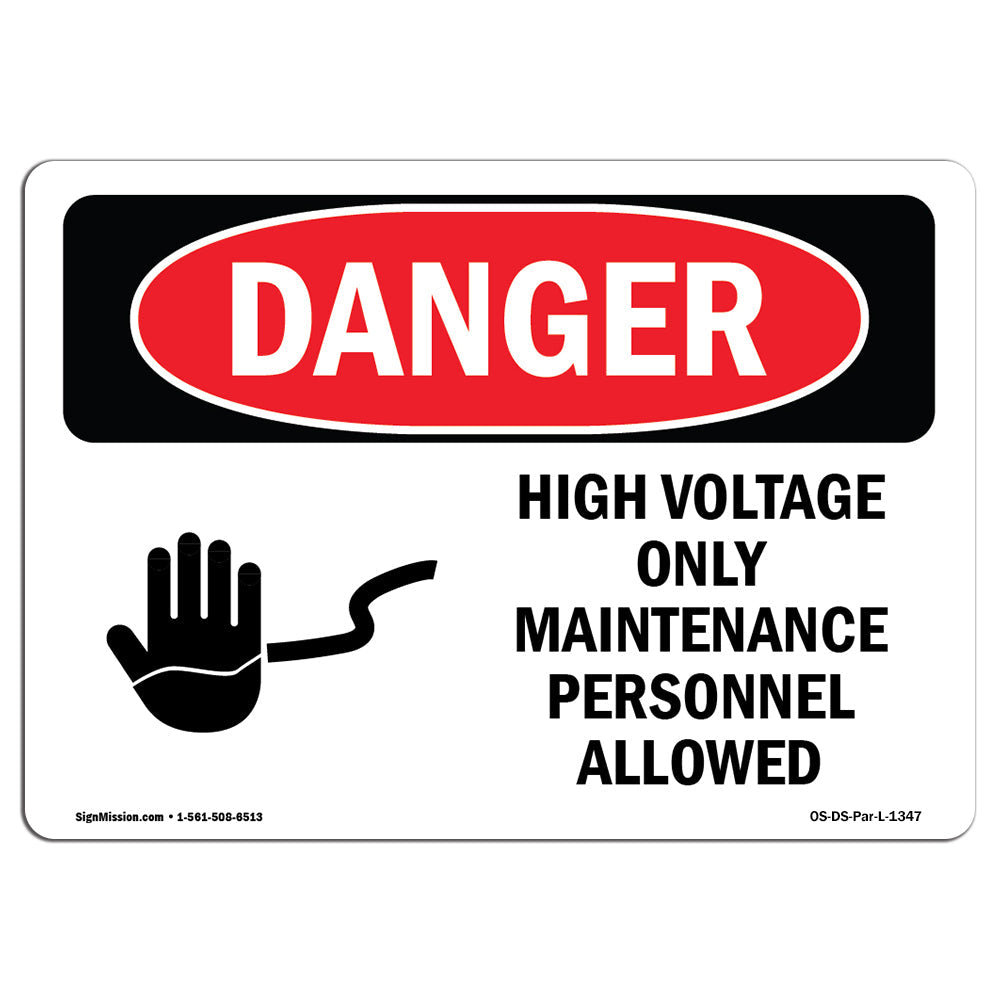 High Voltage Only Maintenance Personnel