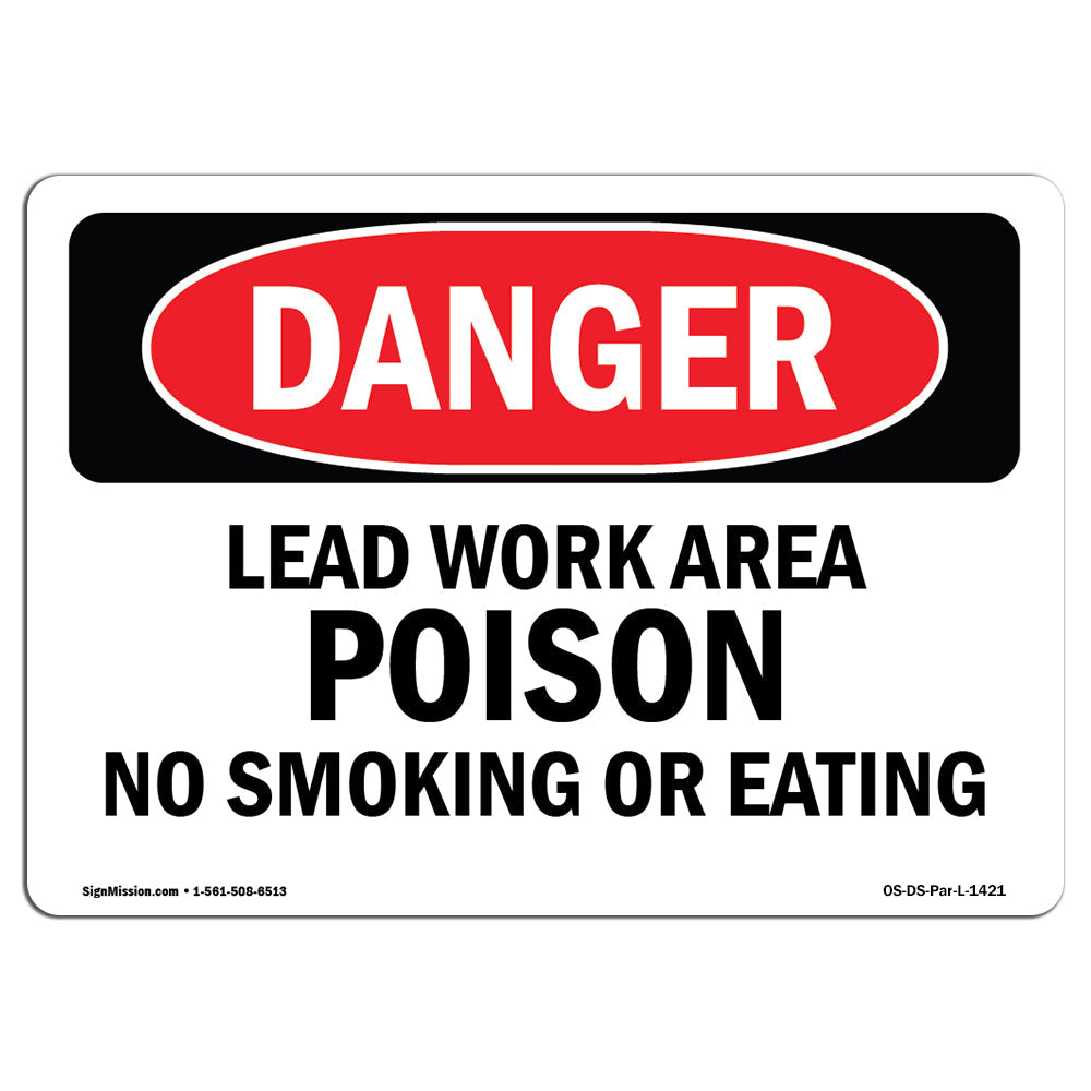 Lead Work Area Poison No Smoking Or Eating