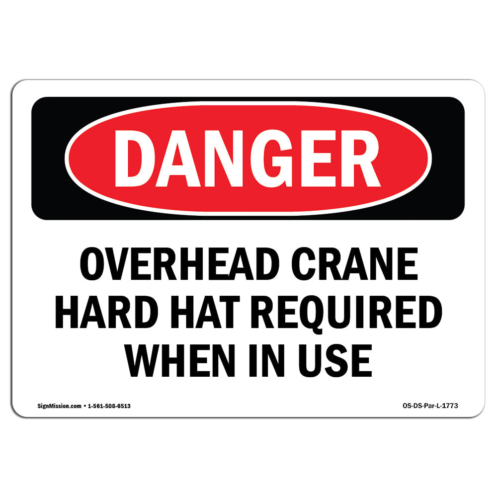 Overhead Crane Hard Hat Required