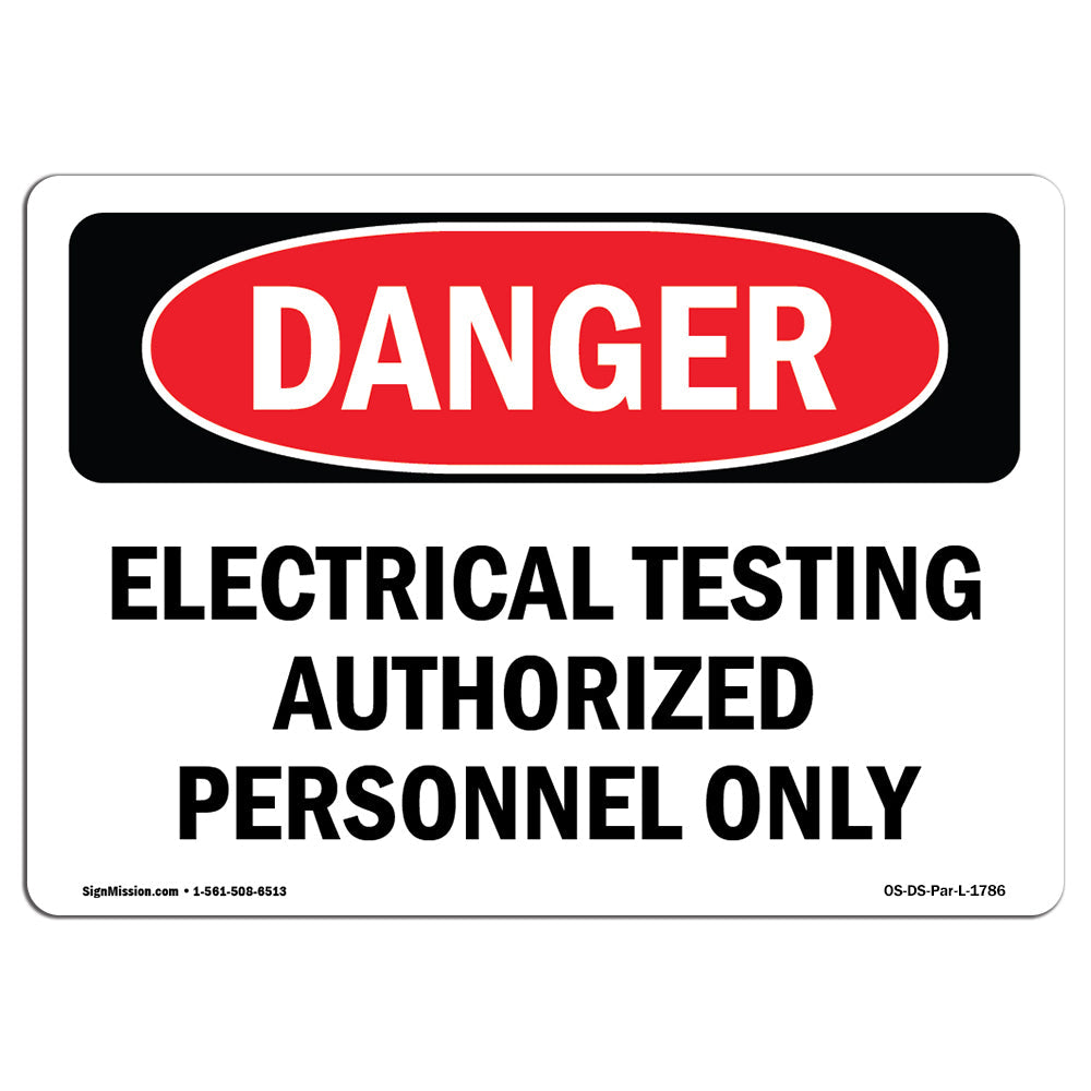 Electrical Testing Authorized Persons Only