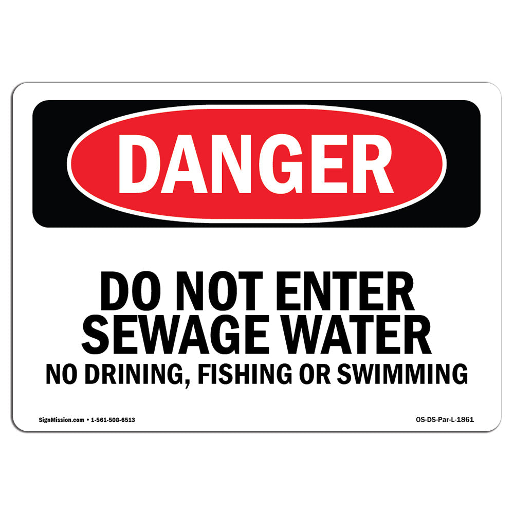 Portrait Do Not Enter Sewage Water